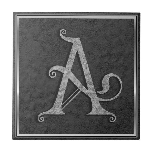 Carreau Monogramme "Pierre grise médiévale" (Devant)