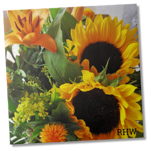 Carreau Monogramme, Plutôt Gros Tournesols Photo Imprimer 