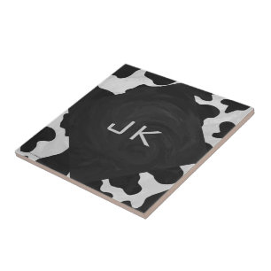 Carreau Monogramme vache noir et blanc