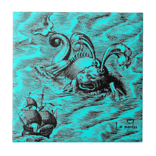 Carreau Monster de la mer Arctique et voilier