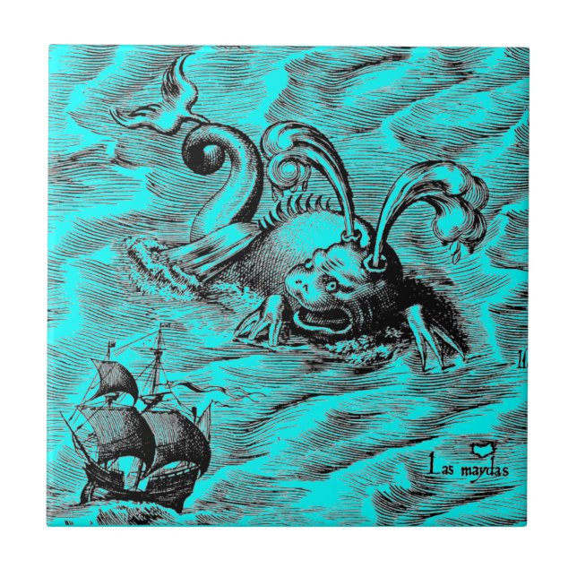 Carreau Monster de la mer Arctique et voilier (Devant)