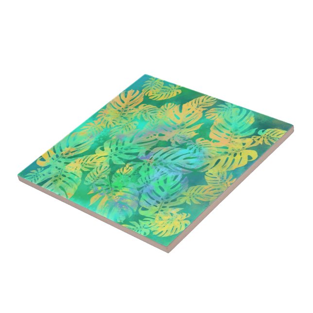 Carreau Monstère tropicale Feuilles - Exotique (Côté)