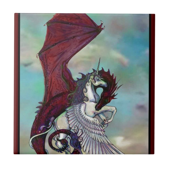 Carreau Monstre rouge de reptile de dragon de poney de (Devant)
