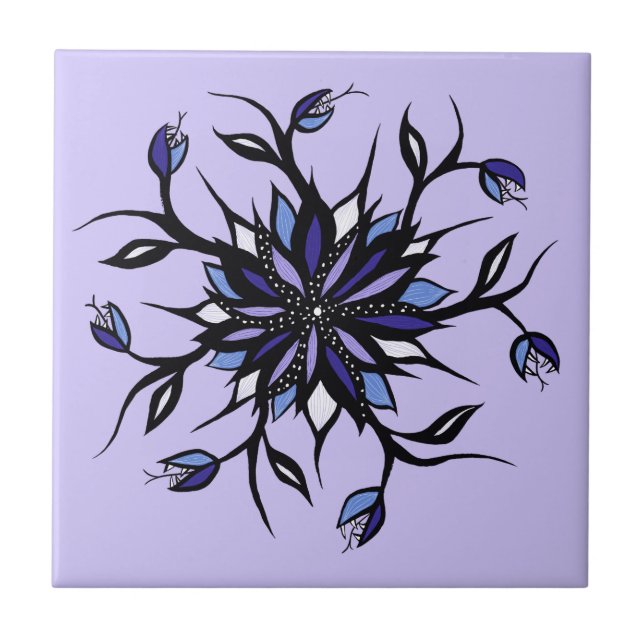 Carreau Monstres Et Dents De Mandala Floral Gothique (Devant)