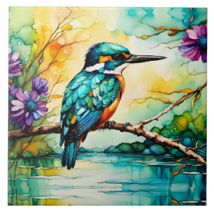 Carreau Montagnes Kingfisher, Eau et Fleurs sauvages