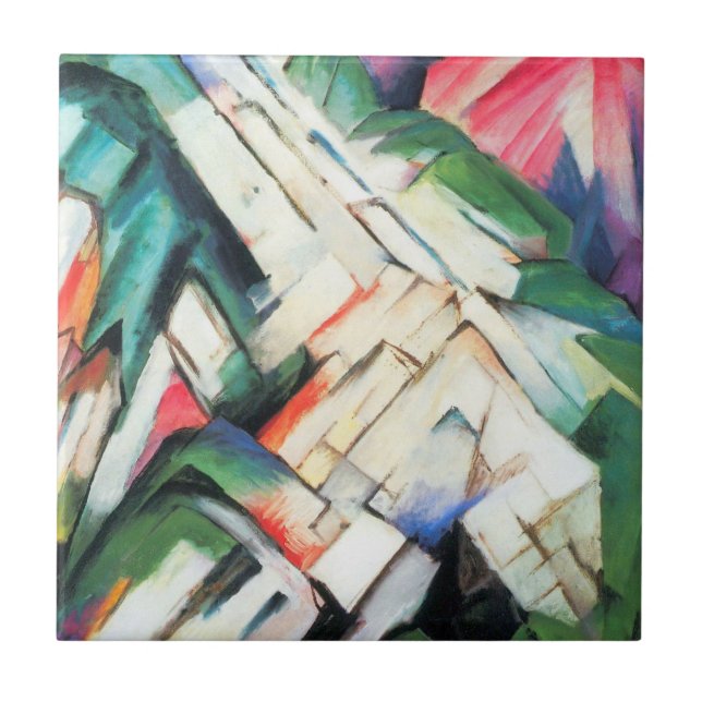 Carreau Montagnes (Paysage) par Franz Marc, Art Vintage (Devant)