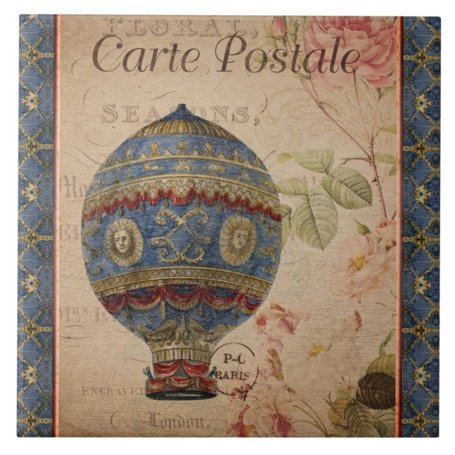 Carreau montgolfière parisienne céramique (Devant)