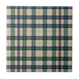 Carreau Montre Noir moderne Tartan Plaid Classique Bleu