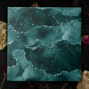 Carreau Moody Agate   Turquoise Vert Malachite Riche Joyau