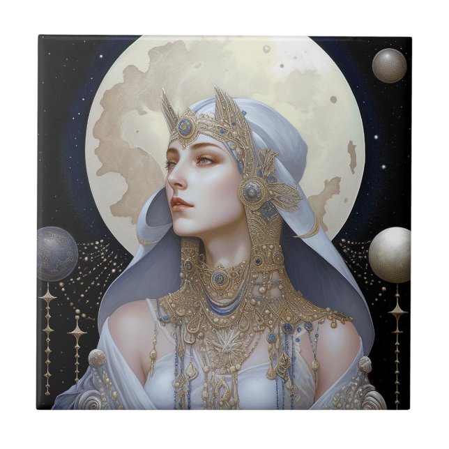 Carreau Moon Goddess Queen Imaginaire Art (Devant)