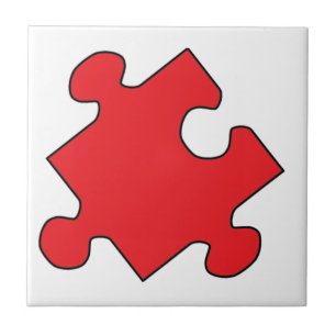 CARREAU MORCEAU DE PUZZLE ROUGE