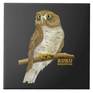 Carreau Morepork Ruru Oiseau de Nouvelle-Zélande