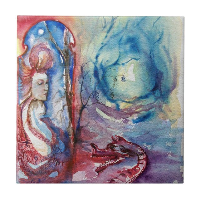 Carreau MORGANA / Magie et mystère, Imaginaire bleu rose (Devant)