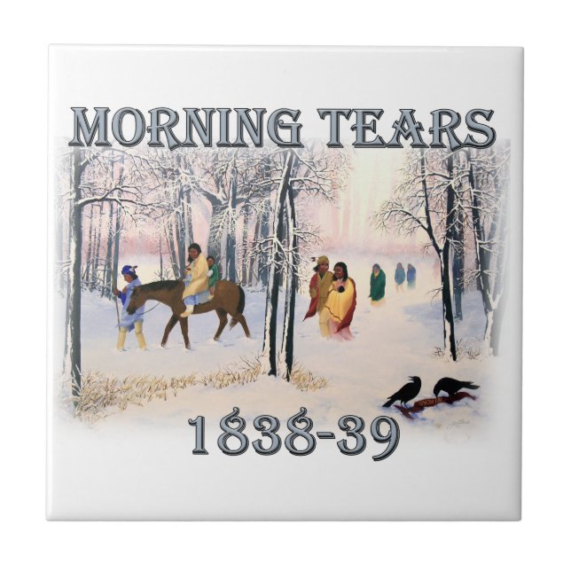 Carreau Morning Tears dépeint le Cherokee Trail of Tears (Devant)