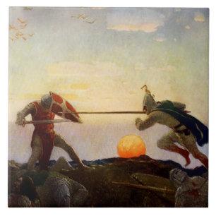 Carreau "Mort du roi Arthur et de sir Mordred" par NC Wyet