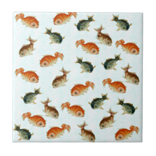 Carreau Morue à poissons rouges