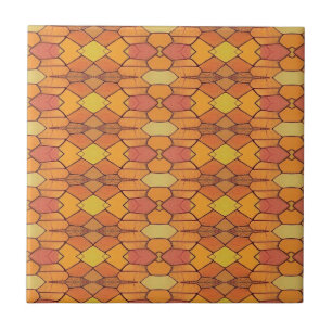 Carreau Mosaic design géométrique orange jaune brun chic