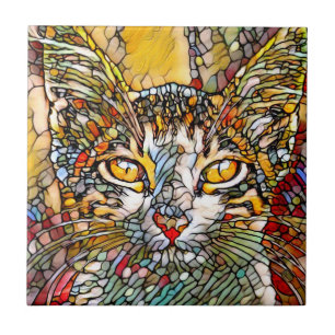 Carreau Mosaic Multicolor Chat 697