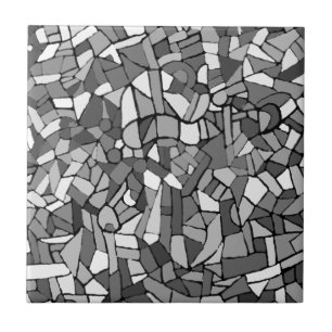Carreau Mosaïque abstraite noire et blanche