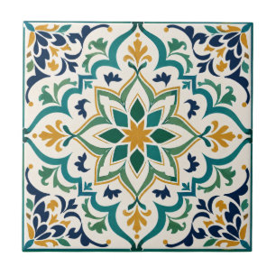 Carreau Mosaïque Andalouse Algérienne Luxueuse Géométrique