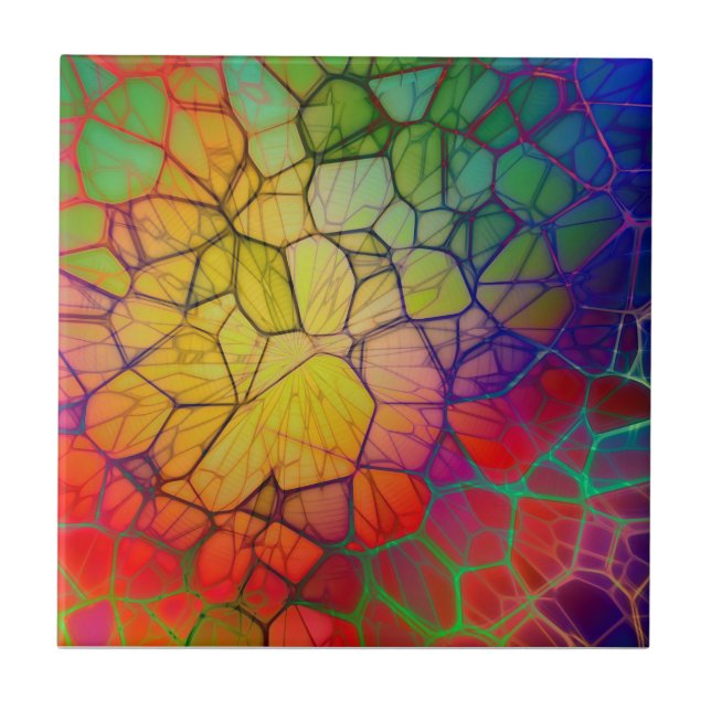 Carreau Mosaïque arc-en-ciel - Revêtement de verre (Devant)