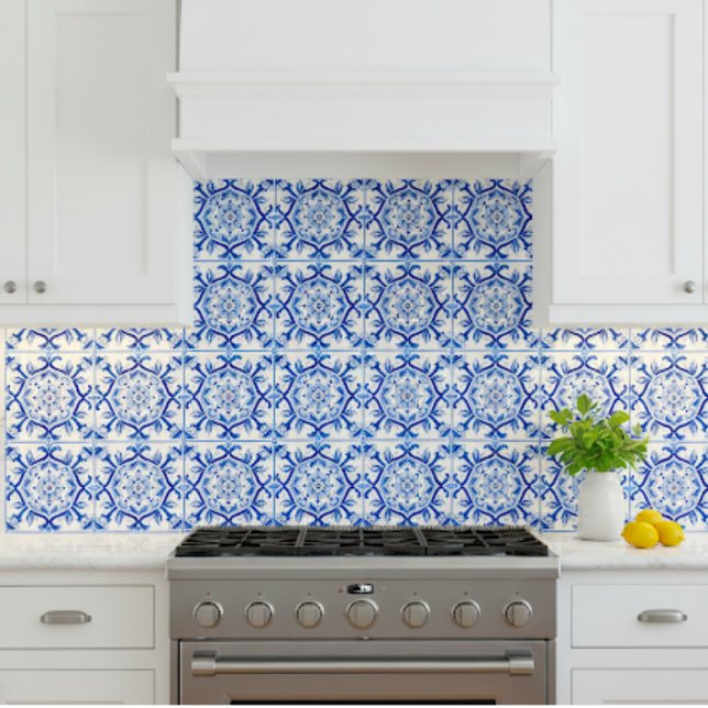 Carreau Mosaïque bleue art baroque italien (Créateur téléchargé)