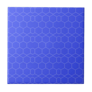 Carreau Mosaïque bleue motif géométrique nid d'abeille déc
