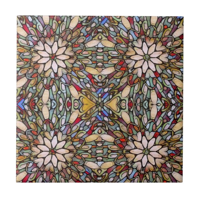 Carreau Mosaïque colorée de la vitre (Devant)