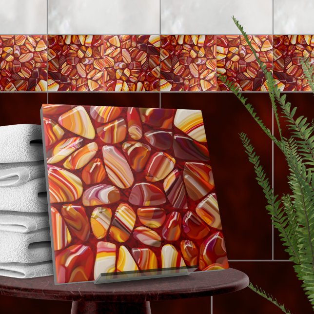 Carreau Mosaïque d'Agate et de pierre carnelienne (Créateur téléchargé)