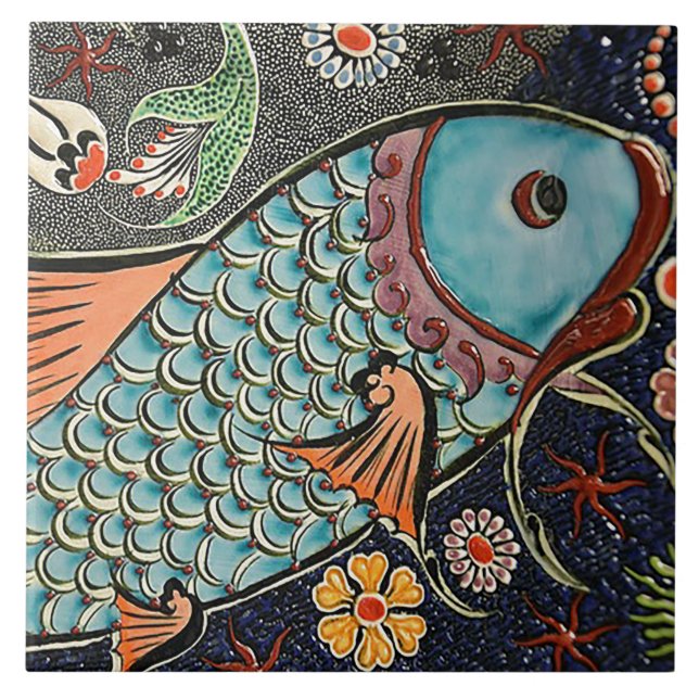 Carreau Mosaïque de Koi (Devant)