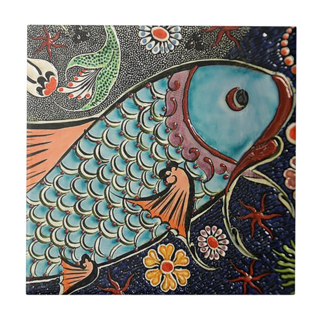 Carreau Mosaïque de Koi (Devant)