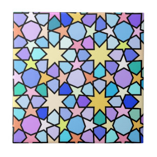 Carreau Mosaïque de l'étoile colorée marocaine