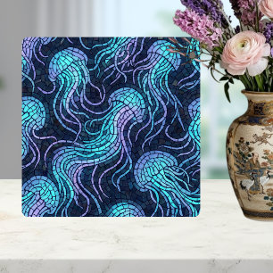 Carreau Mosaïque de méduses sarcelle violet iridescent des