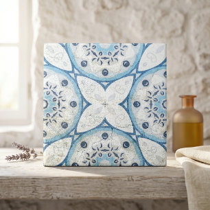 Carreau Mosaïque de pierre fissurée fausse bleu blanc vint