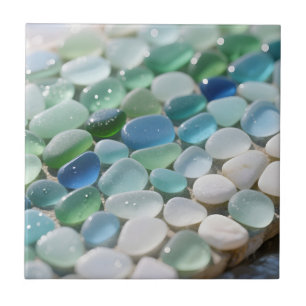 Carreau Mosaïque de verre de mer Océan Bleus Tranquille