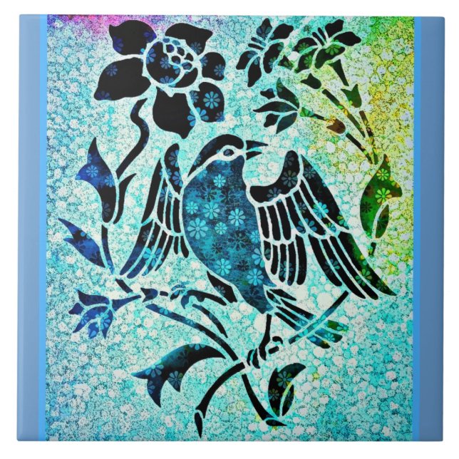 Carreau Mosaïque d'oiseau (Devant)
