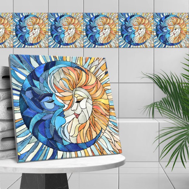 Carreau Mosaïque du soleil et de la lune (Créateur téléchargé)