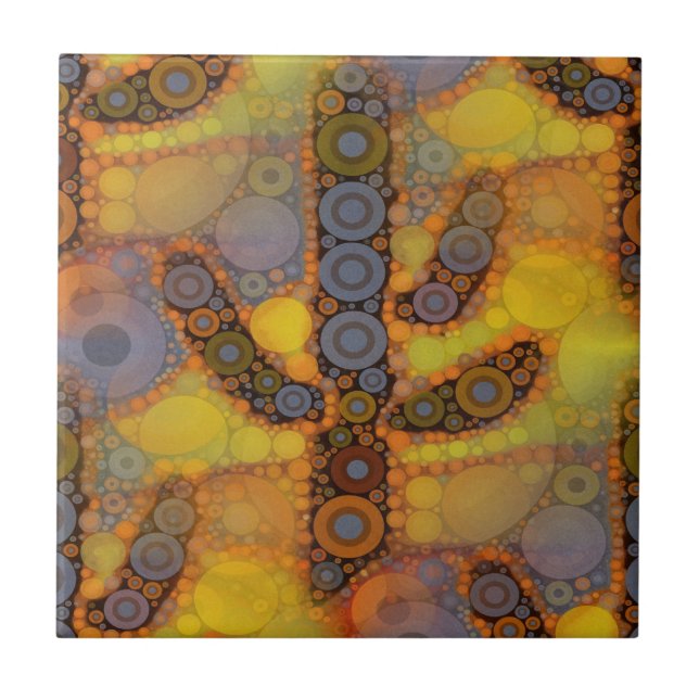 Carreau Mosaïque du sud-ouest de l'Arizona Saguaro Cactus  (Devant)