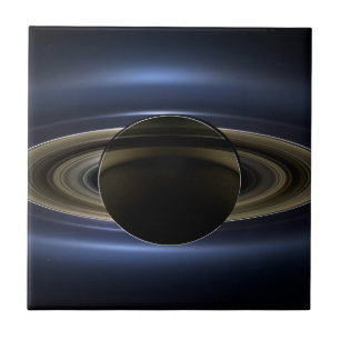 Carreau Mosaïque Du Système Saturne Rétro-Éclairé Par Le S