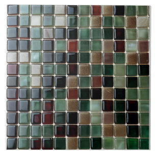Carreau Mosaïque élégante et stylée d'agate verte émeraude
