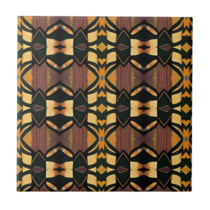Carreau Mosaïque géométrique brun jaune orange voix chitty