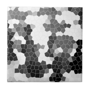 Carreau Mosaïque grise blanche de noir en verre souillé de