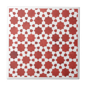 Carreau Mosaïque indienne rouge ITIMUD