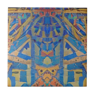 Carreau Mosaïque marocaine bleu turquoise multicolore déco