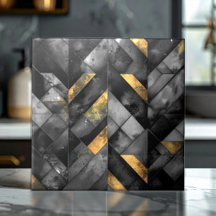Carreau Mosaïque Moderne Maussade Noir ID1185