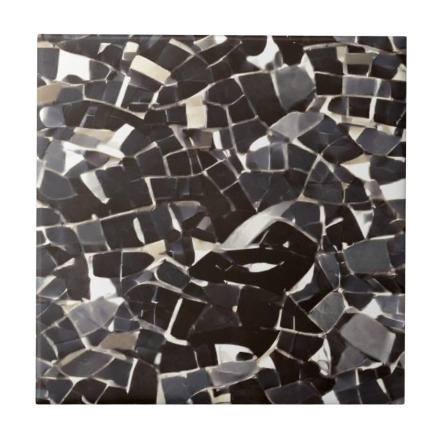 Carreau Mosaïque noire et blanche  (Devant)