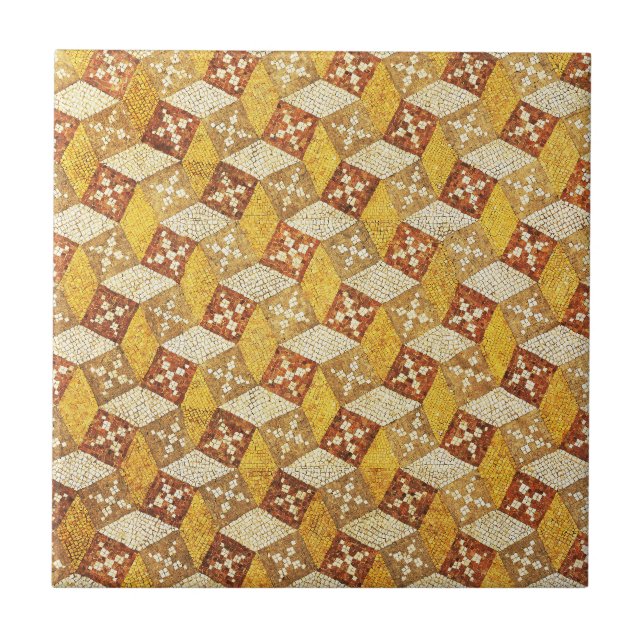 Carreau Mosaïque romaine antique Brown Jaune (Devant)