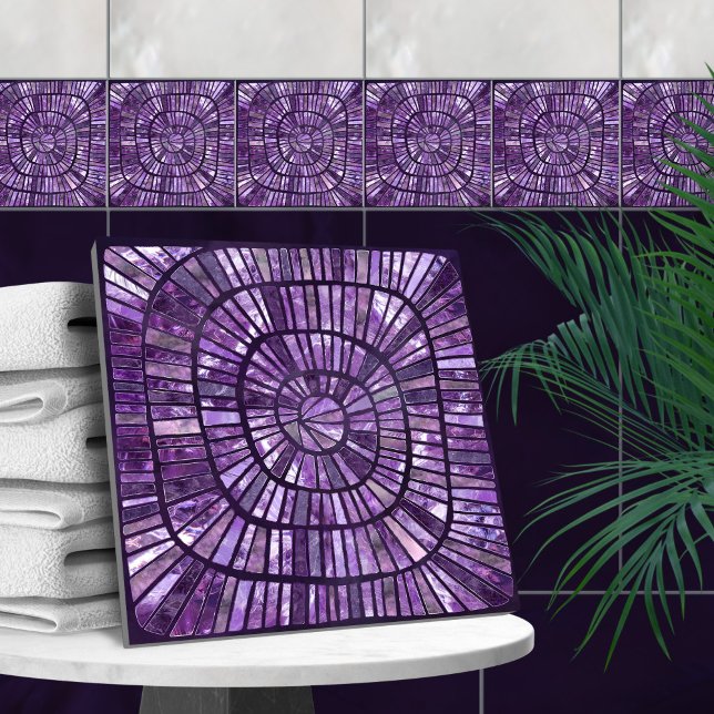 Carreau Mosaïque spirale - Fluorite d'Améthyste (Créateur téléchargé)
