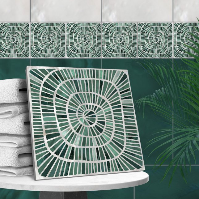 Carreau Mosaïque spirale - Pin et Jade Green (Créateur téléchargé)