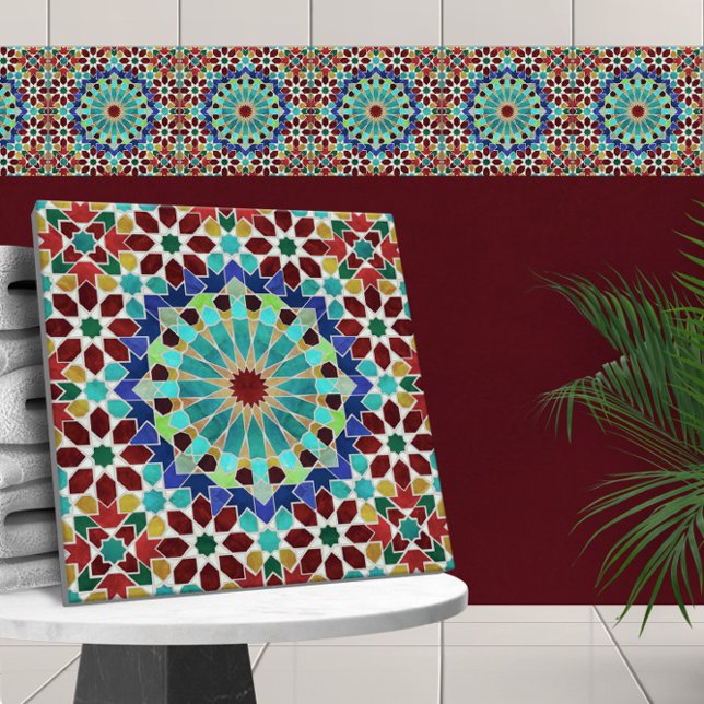 Carreau Mosaïque traditionnelle marocaine colorée (Créateur téléchargé)